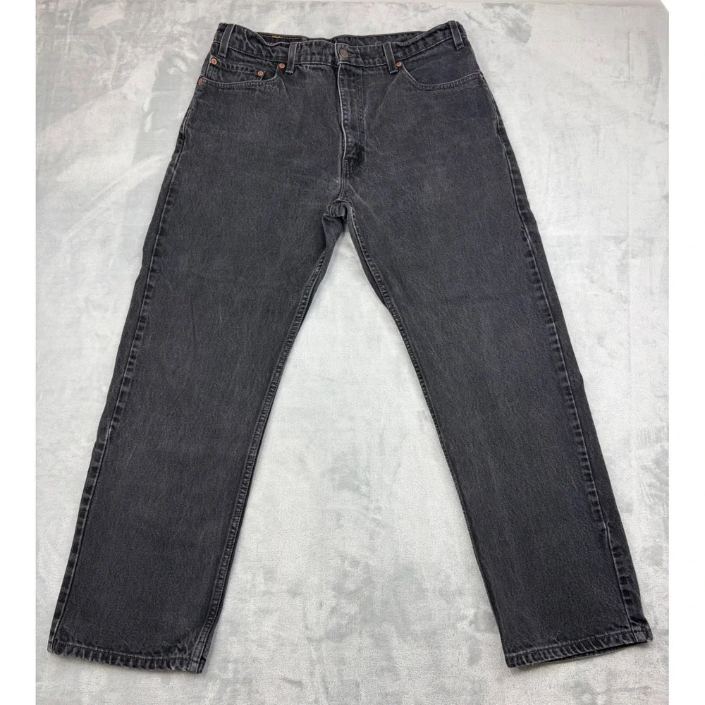 Vintage 90s Levis 505 Mens Jeans 36x30 Straight Leg Regular Fit Black USA